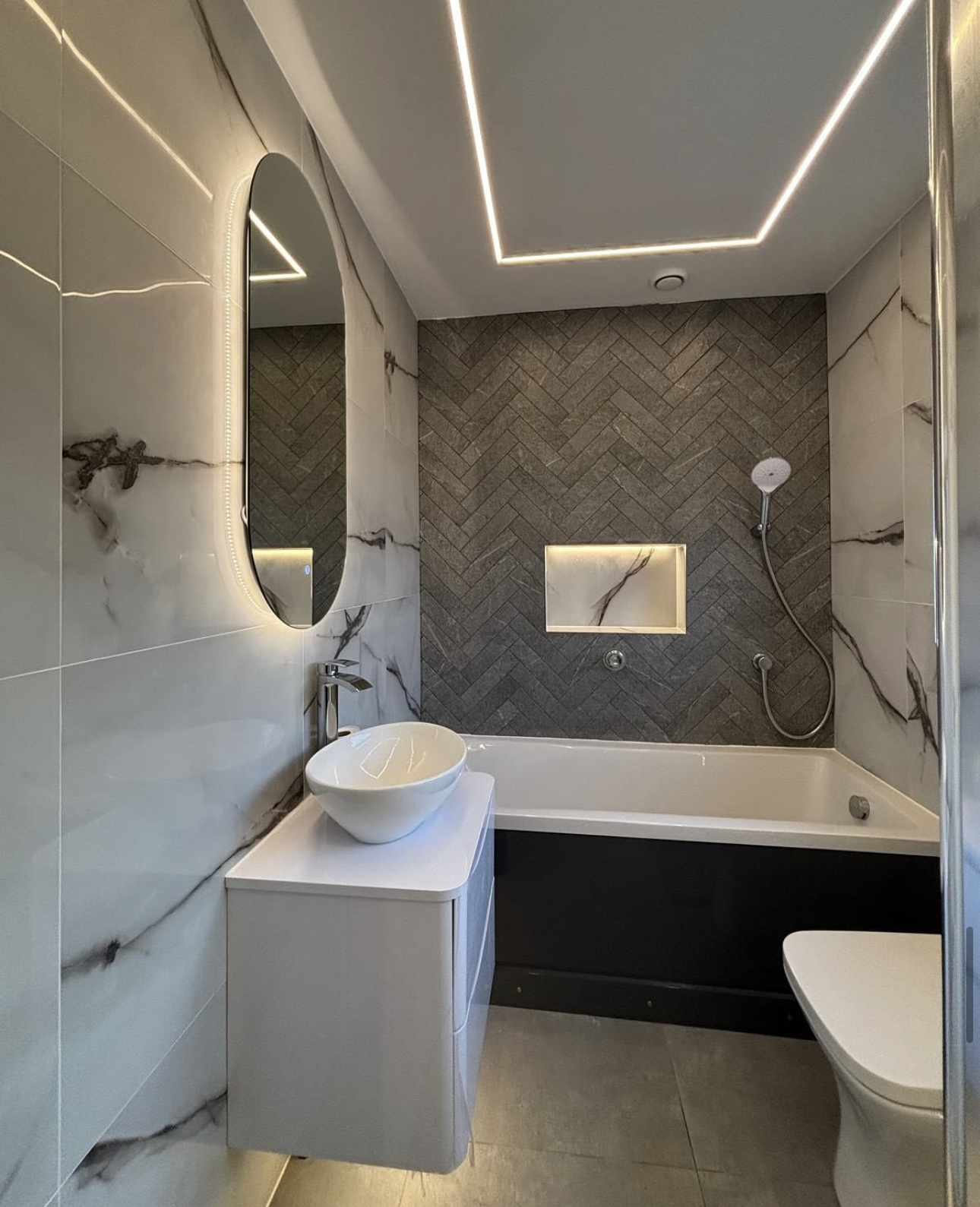 Contemporary bathroom electrical installation