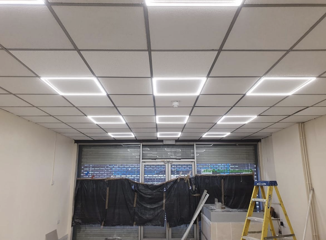 Commercial LED panel installation